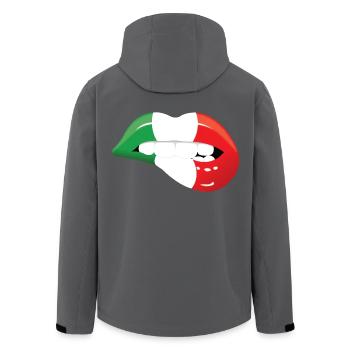 lippen kussmund lippenstift mund italien - Recycelte Männer Softshell-Jacke von Stanley/Stella - Anthrazit - Hinten - AI Model Male 185 light (185cm)
