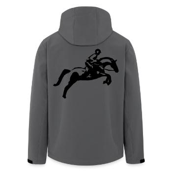 Springreiten Springpferd, Vielseitigkeitsreiter - Recycelte Männer Softshell-Jacke von Stanley/Stella - Anthrazit - Hinten - AI Model Male 185 light (185cm)