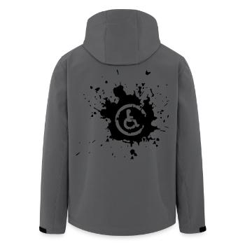 Bild Rollstuhl Behinderte Farbspritzer * - Recycelte Männer Softshell-Jacke von Stanley/Stella - Anthrazit - Hinten - AI Model Male 185 light (185cm)