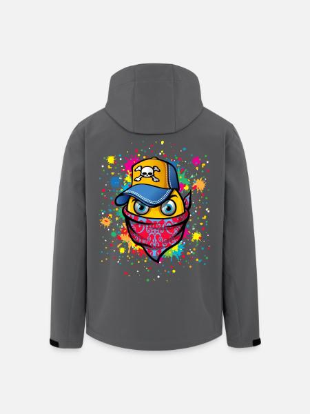 Maske und Graffitis - Recycelte Männer Softshell-Jacke von Stanley/Stella - Anthrazit