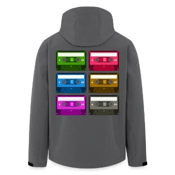 Kassetten - Recycelte Männer Softshell-Jacke von Stanley/Stella - Anthrazit - Hinten - AI Model Male 185 light (185cm)
