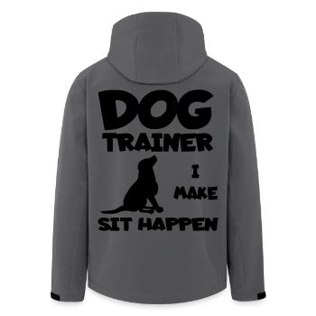 Hundetrainer lässt Hund sitzen. Humor-Shirt * - Recycelte Männer Softshell-Jacke von Stanley/Stella - Anthrazit - Hinten - AI Model Male 185 light (185cm)