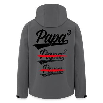 PAPA HOCH 3 KINDER DREIFACHER VATER DREI KINDER - Recycelte Männer Softshell-Jacke von Stanley/Stella - Anthrazit - Hinten - AI Model Male 185 light (185cm)