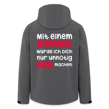 Sixpack Spruch lustig Fitness Humor - Recycelte Männer Softshell-Jacke von Stanley/Stella - Anthrazit - Hinten - AI Model Male 185 light (185cm)