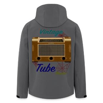 gebrauchtes, altes Röhrenradio - Recycelte Männer Softshell-Jacke von Stanley/Stella - Anthrazit - Hinten - AI Model Male 185 light (185cm)