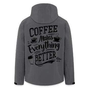 Café Dictons Barista Humour - Veste softshell homme en polyester recyclé Stanley/Stella - charbon - Dos - AI Model Male 185 light (185cm)