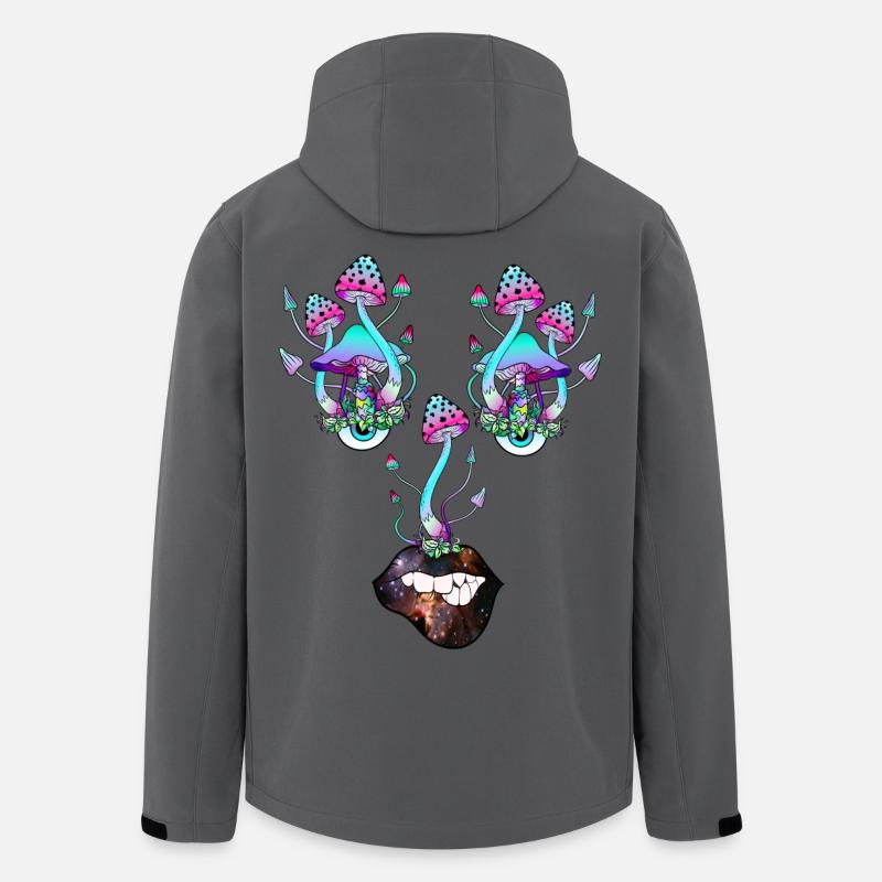 Magic Mushrooms Mushroom Face - Men’s Recycled Softshell Jacket by Stanley/Stella - anthracite