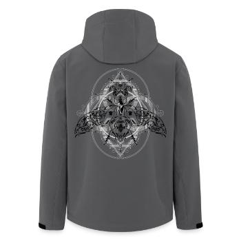 Psychedelic Insects Bug Pattern Ornament - Men’s Recycled Softshell Jacket by Stanley/Stella - anthracite - Back - AI Model Male 185 light (185cm)