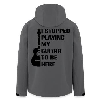 J’ai arrêté de jouer de la guitare pour être ici # - Veste softshell homme en polyester recyclé Stanley/Stella - charbon - Dos - AI Model Male 185 light (185cm)