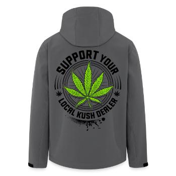 Kiffen - Légalisez-le - 420 - Weed Hemp & Cannabis - Veste softshell homme en polyester recyclé Stanley/Stella - charbon - Dos - AI Model Male 185 light (185cm)