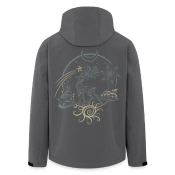Deer Antler Christmas Yule Night - Men’s Recycled Softshell Jacket by Stanley/Stella - anthracite - Back - AI Model Male 185 light (185cm)