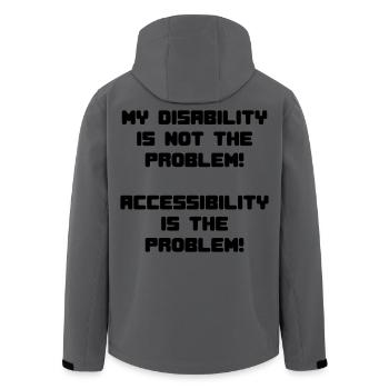 Behinderung ist kein Problem, aber Unzugänglichkeit * - Recycelte Männer Softshell-Jacke von Stanley/Stella - Anthrazit - Hinten - AI Model Male 185 light (185cm)