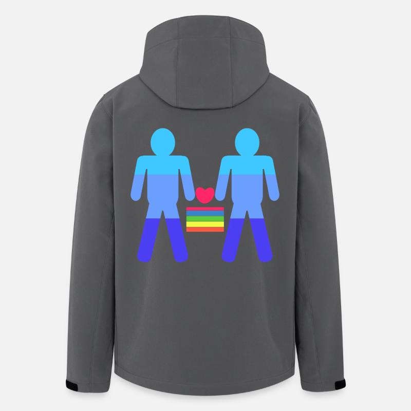 Herz Lgbt Gleichgeschlechtliche Ehe Regenbogen - Recycelte Männer Softshell-Jacke von Stanley/Stella - Anthrazit