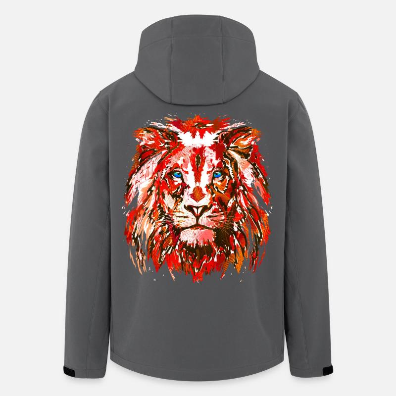 Roter Löwenkopf - Sternzeichen Löwe - Recycelte Männer Softshell-Jacke von Stanley/Stella - Anthrazit