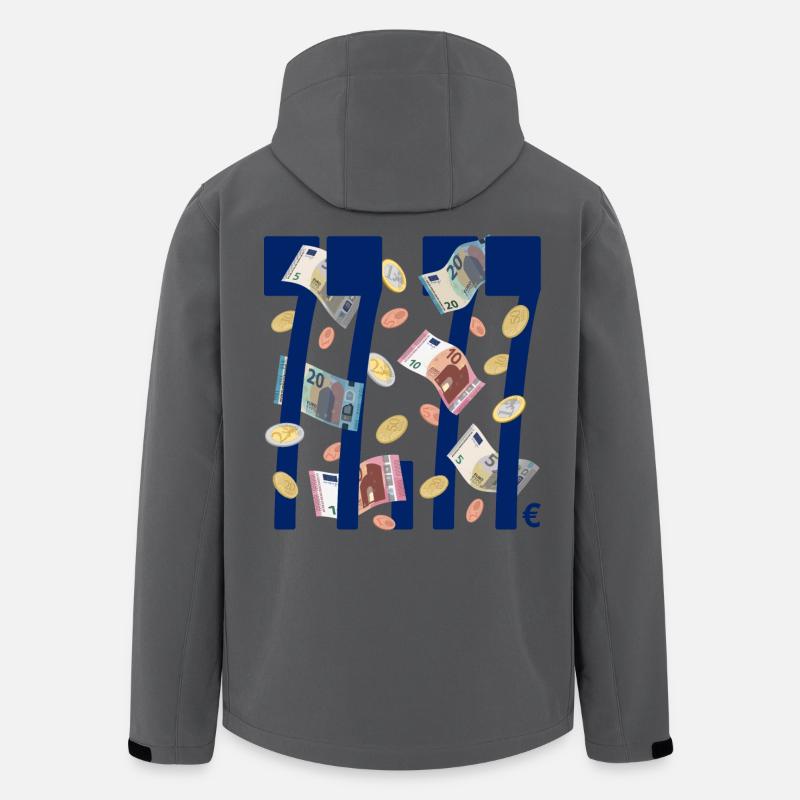 Geldbetrag mit vier mal der Glückszahl 7, dunkel - Recycelte Männer Softshell-Jacke von Stanley/Stella - Anthrazit