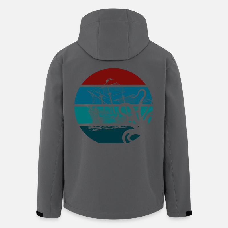 Nautischer Friedenssymbol Ventilator Grafik - Recycelte Männer Softshell-Jacke von Stanley/Stella - Anthrazit