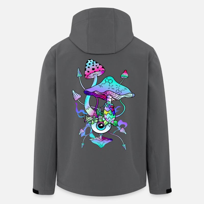 Psytrance Psychedelische Pilze - Recycelte Männer Softshell-Jacke von Stanley/Stella - Anthrazit