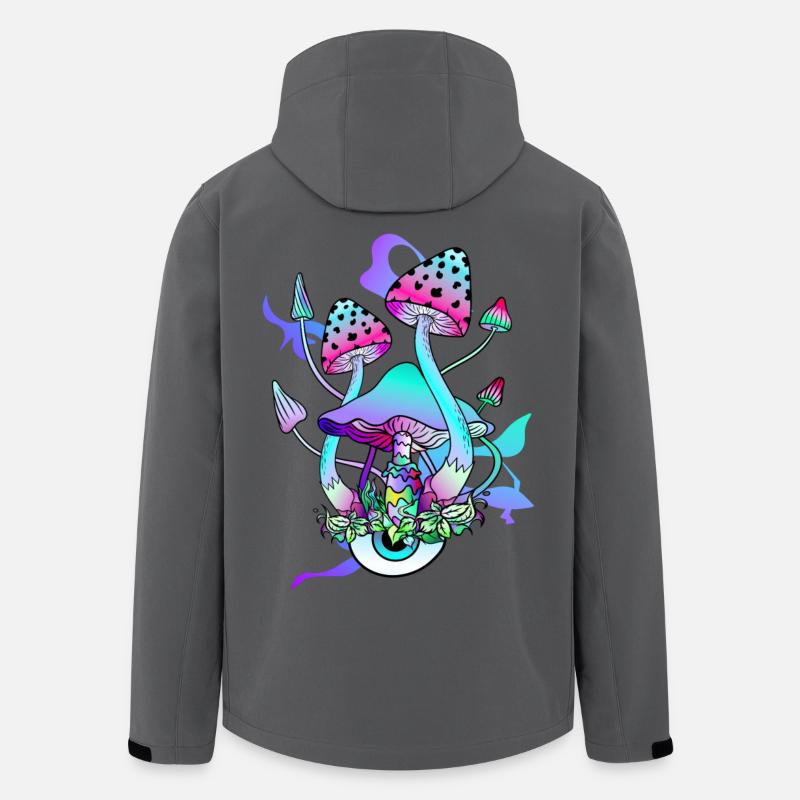 Trippy Hippie Psychedelic Mushroom - Recycelte Männer Softshell-Jacke von Stanley/Stella - Anthrazit
