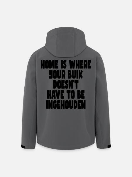 Zuhause ist dort, wo man sich nicht den Bauch halten muss # - Recycelte Männer Softshell-Jacke von Stanley/Stella - Anthrazit