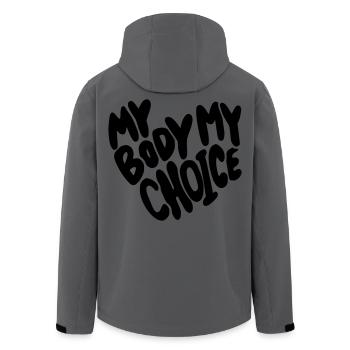 Mon corps, mon choix. Mon corps, mon choix * - Veste softshell homme en polyester recyclé Stanley/Stella - charbon - Dos - AI Model Male 185 light (185cm)