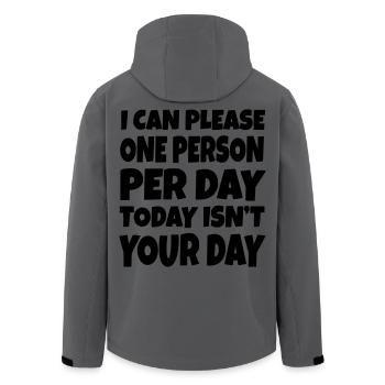I can only please one person a day. Sorry # - Men’s Recycled Softshell Jacket by Stanley/Stella - anthracite - Back - AI Model Male 185 light (185cm)