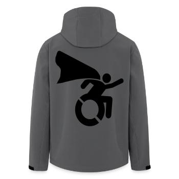 Super wheelchair hero man / woman with cape* - Men’s Recycled Softshell Jacket by Stanley/Stella - anthracite - Back - AI Model Male 185 light (185cm)