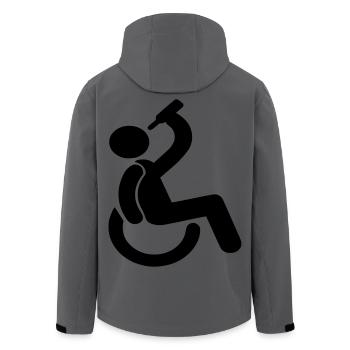 Trinkender Rollstuhlfahrer Humor-Symbol # - Recycelte Männer Softshell-Jacke von Stanley/Stella - Anthrazit - Hinten - AI Model Male 185 light (185cm)