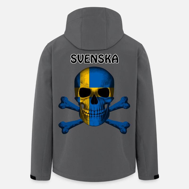 Skull Jolly Roger Pirate Flag Svenska R6Z - Recycelte Männer Softshell-Jacke von Stanley/Stella - Anthrazit