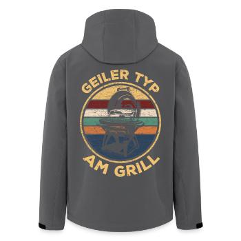 Geiler Typ Am Grill Grillmeister BBQ Barbecue - Recycelte Männer Softshell-Jacke von Stanley/Stella - Anthrazit - Hinten - AI Model Male 185 light (185cm)