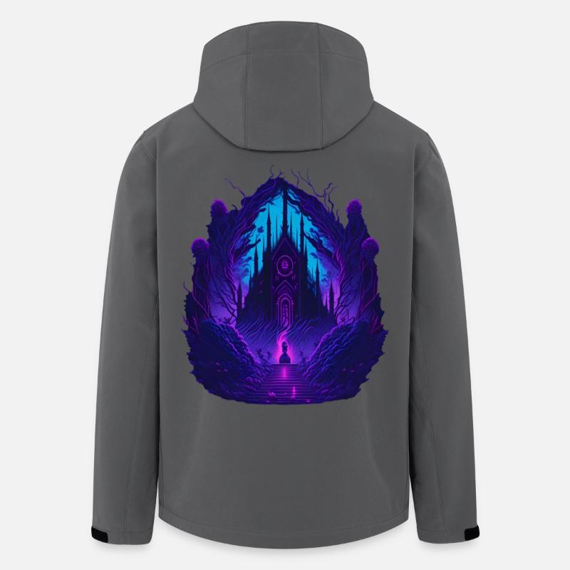 Neon Gothic Church Gothic Architecture - Men’s Recycled Softshell Jacket by Stanley/Stella - anthracite