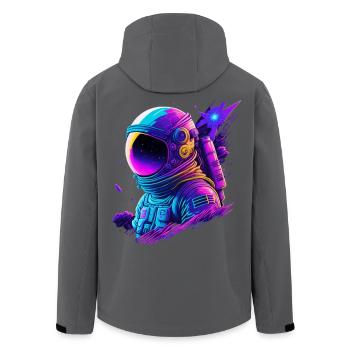 Synthwave Astronaut Space Explorer - Recycelte Männer Softshell-Jacke von Stanley/Stella - Anthrazit - Hinten - AI Model Male 185 light (185cm)