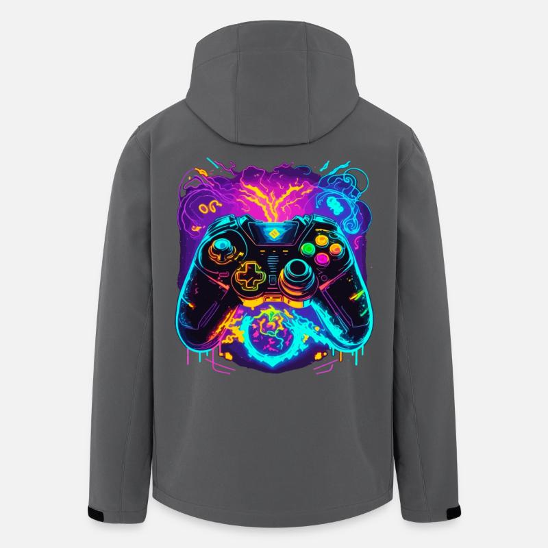 Power Graffiti Gaming Controller - Men’s Recycled Softshell Jacket by Stanley/Stella - anthracite