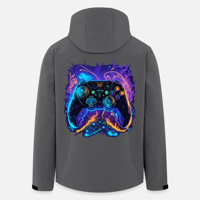 Powerful Gaming Controller Art - Recycelte Männer Softshell-Jacke von Stanley/Stella - Anthrazit