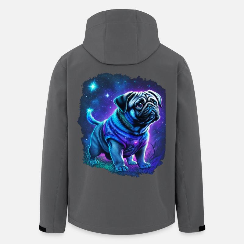 Mystischer Mops Hund - Recycelte Männer Softshell-Jacke von Stanley/Stella - Anthrazit