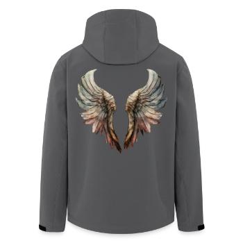Pastel Watercolor Wings - Men’s Recycled Softshell Jacket by Stanley/Stella - anthracite - Back - AI Model Male 185 light (185cm)