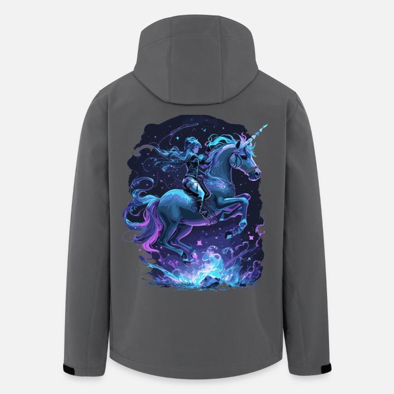 Mystisches Einhorn mit Reiterin - Recycelte Männer Softshell-Jacke von Stanley/Stella - Anthrazit