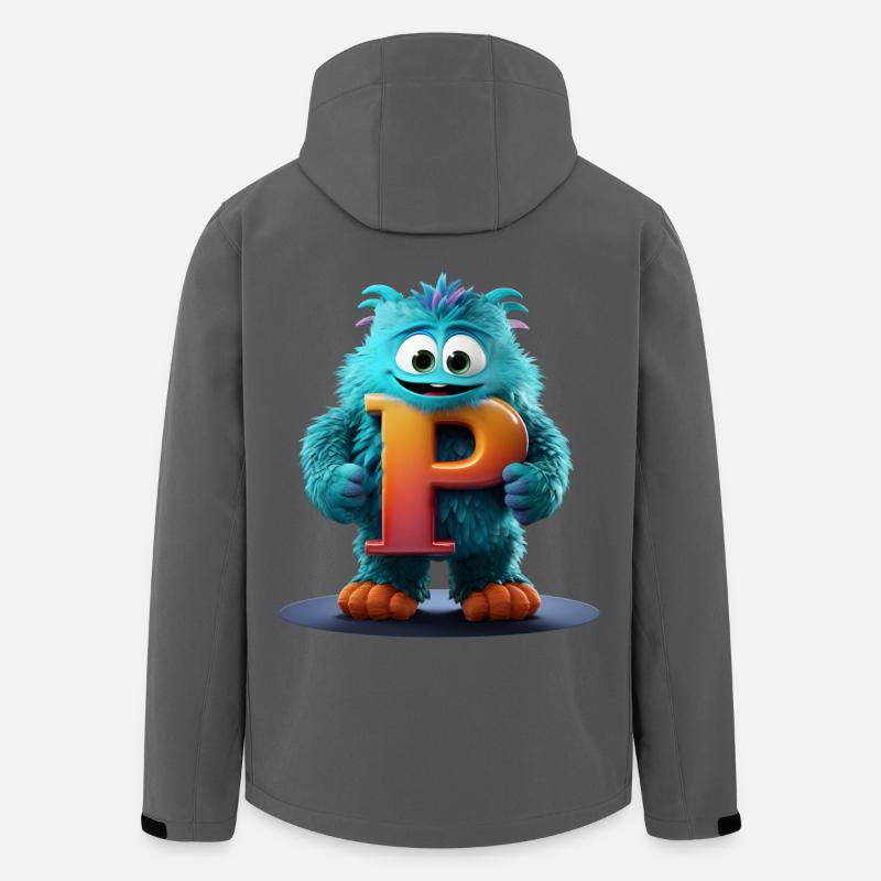 Blaues Monster mit riesigem P - Recycelte Männer Softshell-Jacke von Stanley/Stella - Anthrazit