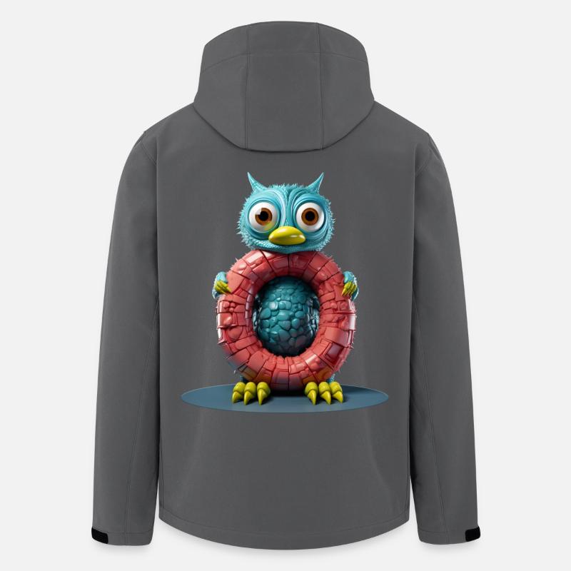 Blaue Kreatur mit Buchstabe O Alphabet - Recycelte Männer Softshell-Jacke von Stanley/Stella - Anthrazit