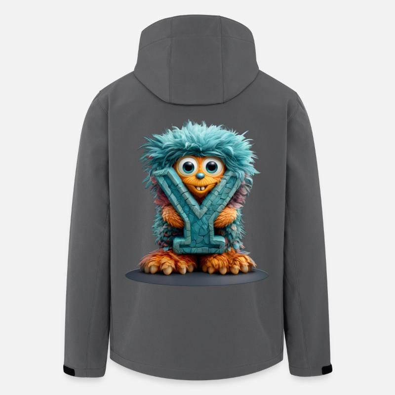 Monster und mit blauer Schrift - Recycelte Männer Softshell-Jacke von Stanley/Stella - Anthrazit