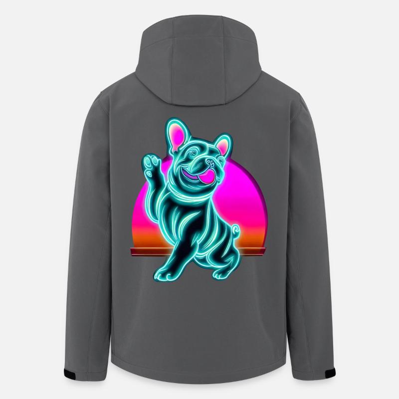 Frenchi Bulldog Synthwave Sunset - Veste softshell homme en polyester recyclé Stanley/Stella - charbon