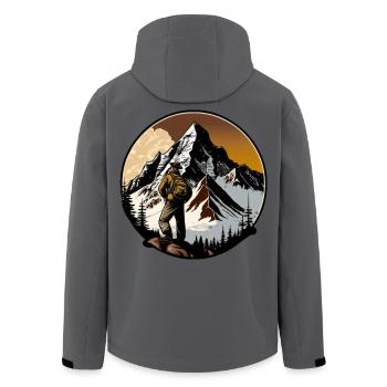 Bergsteiger - Recycelte Männer Softshell-Jacke von Stanley/Stella - Anthrazit - Hinten - AI Model Male 185 light (185cm)