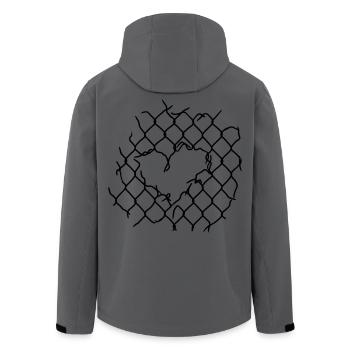 Wire Mesh Heart - Men’s Recycled Softshell Jacket by Stanley/Stella - anthracite - Back - AI Model Male 185 light (185cm)