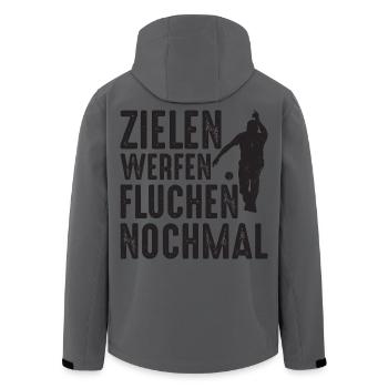 Zielen Werfen Fluchen Nochmal Spruch Bouler - Recycelte Männer Softshell-Jacke von Stanley/Stella - Anthrazit - Hinten - AI Model Male 185 light (185cm)