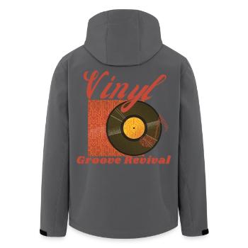 Vinyl Groove Revival - T-shirt classique rétro - Veste softshell homme en polyester recyclé Stanley/Stella - charbon - Dos - AI Model Male 185 light (185cm)