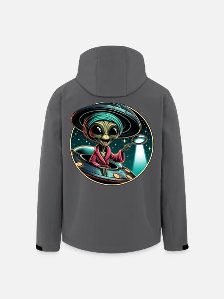 Alien detective in UFO light - Men’s Recycled Softshell Jacket by Stanley/Stella - anthracite