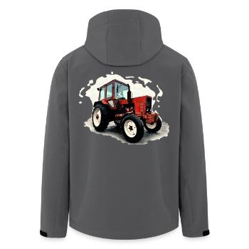 Traktor Belarus MTS 550 - Recycelte Männer Softshell-Jacke von Stanley/Stella - Anthrazit - Hinten - AI Model Male 185 light (185cm)