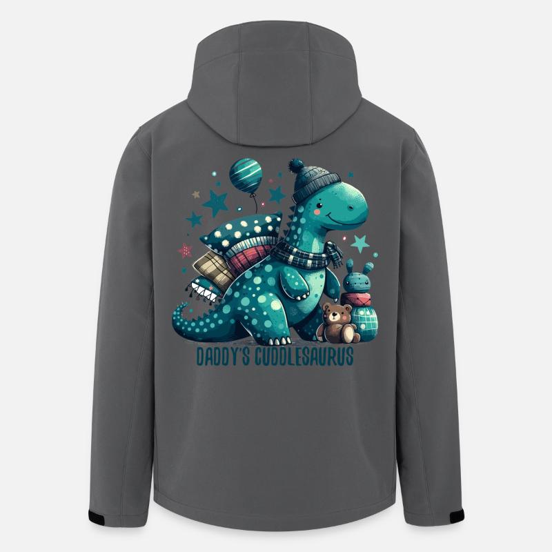 Daddy’s Cuddlesaurus Kuschel-Dinosaurier Geschenk - Recycelte Männer Softshell-Jacke von Stanley/Stella - Anthrazit