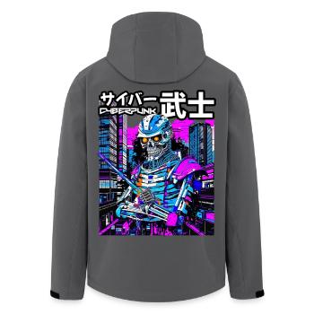 Cyber-Samurai Skelett Neon City - Recycelte Männer Softshell-Jacke von Stanley/Stella - Anthrazit - Hinten - AI Model Male 185 light (185cm)