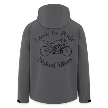 Motorbike Love to Ride Naked Bikes - Men’s Recycled Softshell Jacket by Stanley/Stella - anthracite - Back - AI Model Male 185 light (185cm)