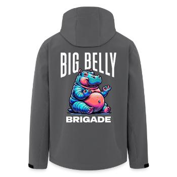 Nilpferd Große Bauch Brigade lustig - Recycelte Männer Softshell-Jacke von Stanley/Stella - Anthrazit - Hinten - AI Model Male 185 light (185cm)